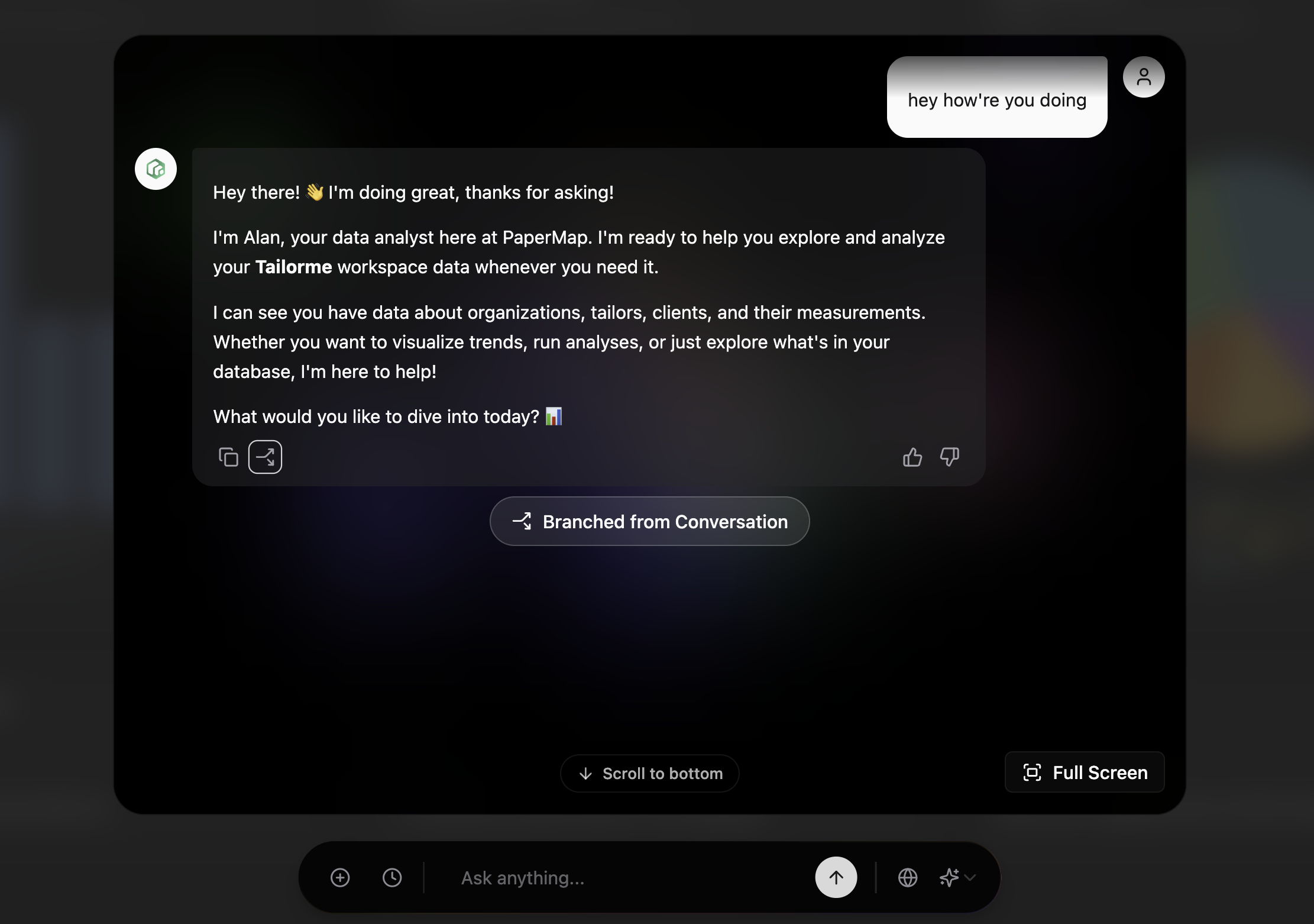 Branch conversation button