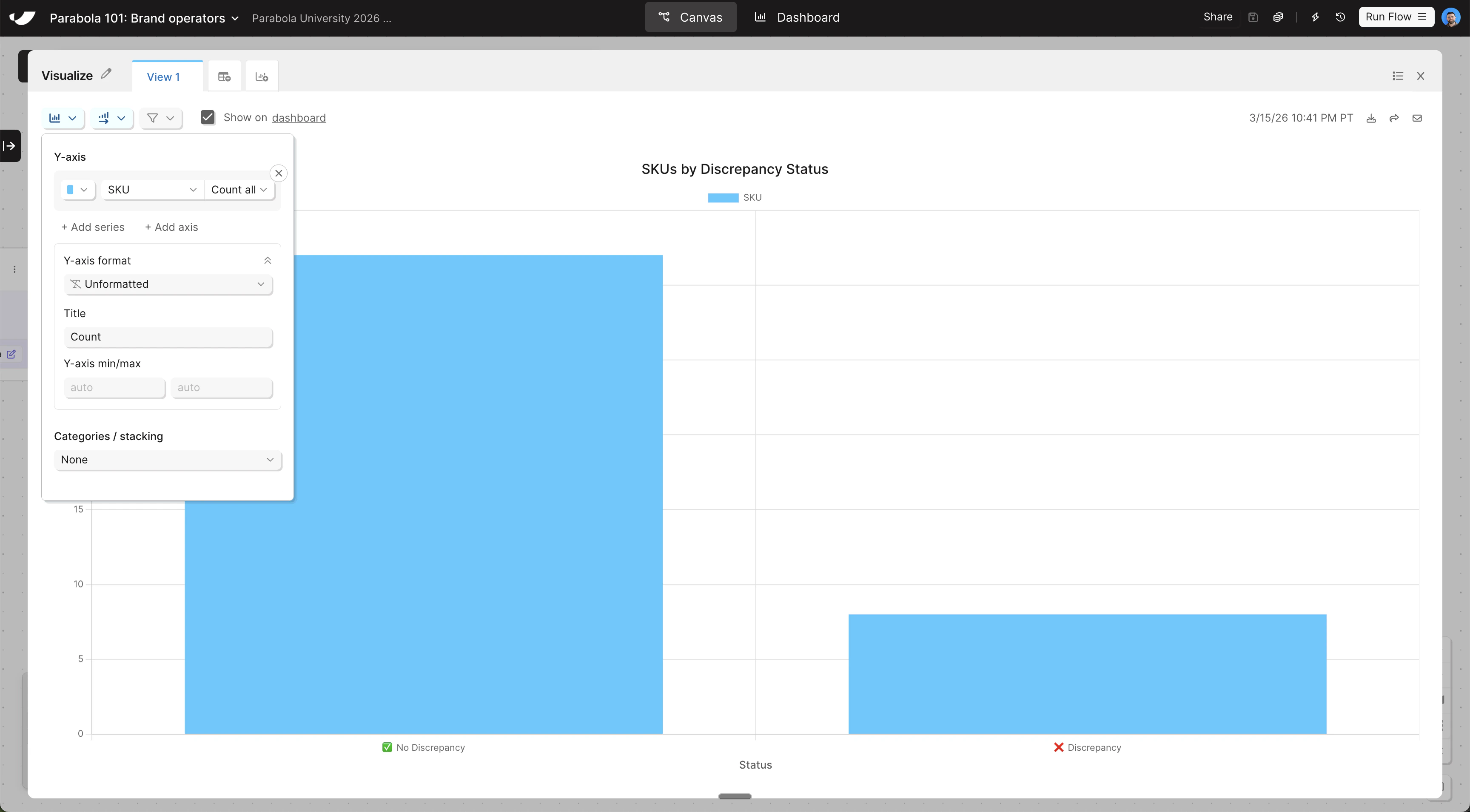 CSV export step