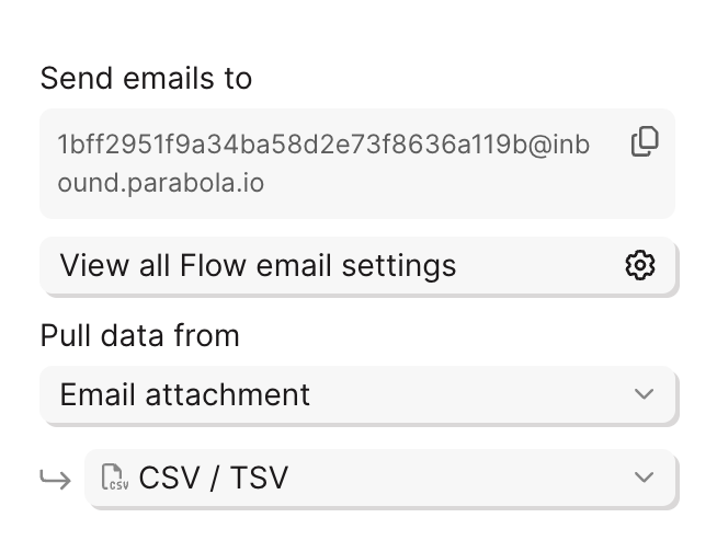 Email Settings Csv