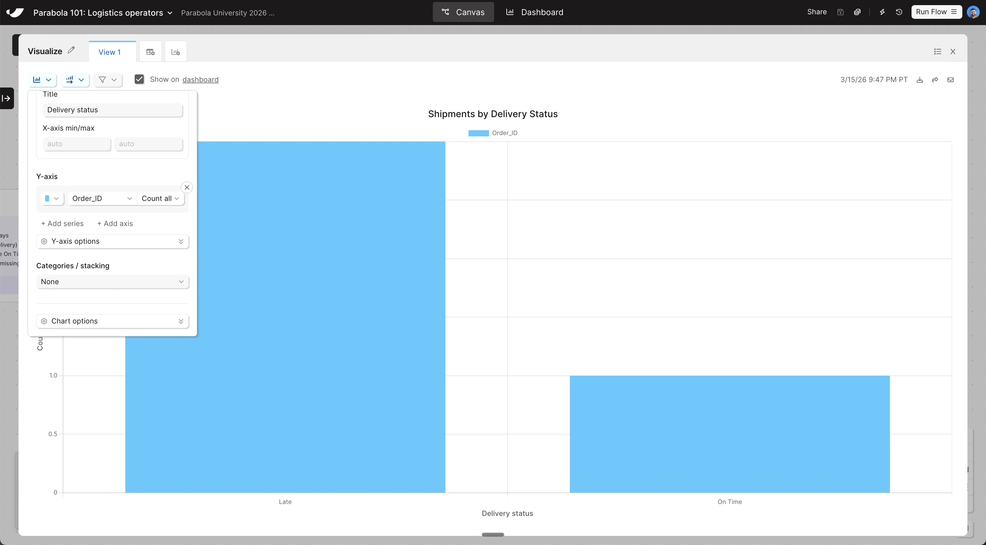 Visualization Y-axis config