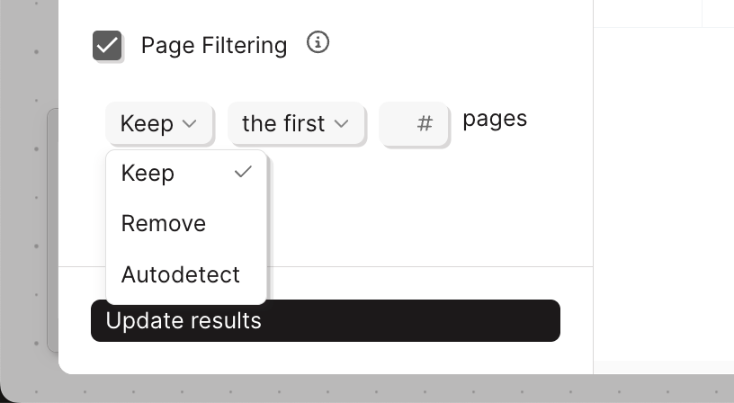 PDF advanced settings - Parabola