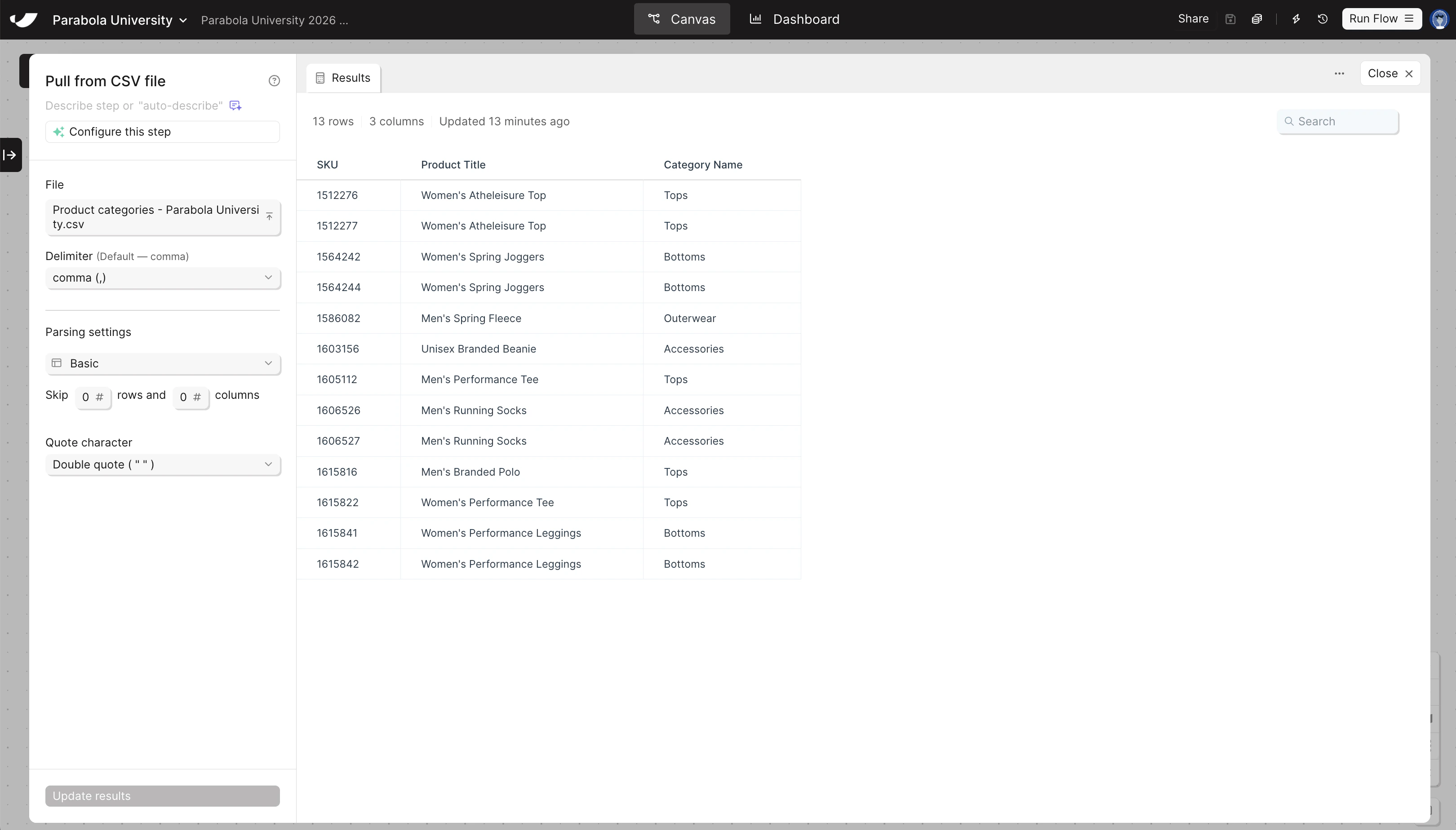 Pull product categories step