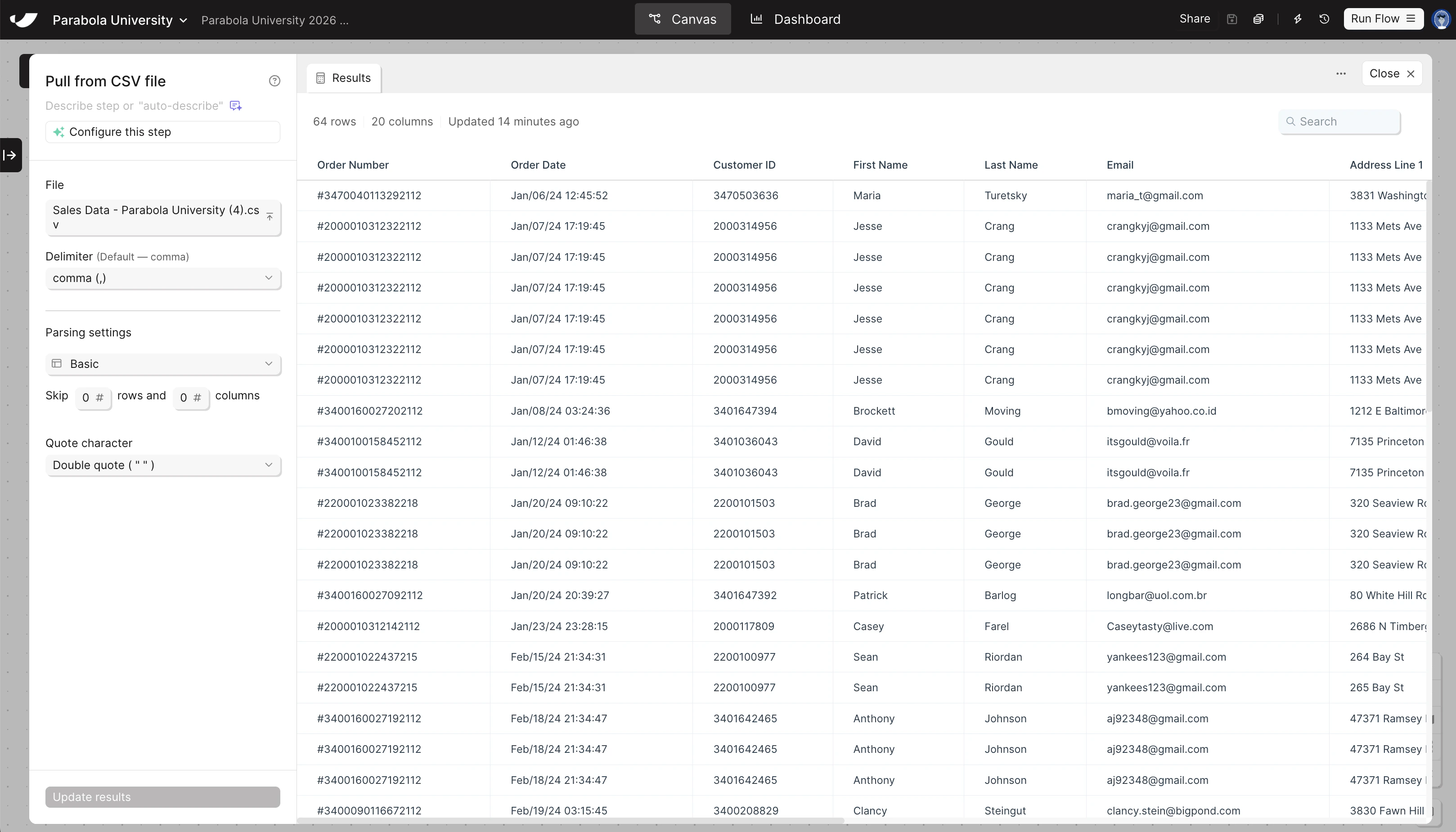 Pull sales data step