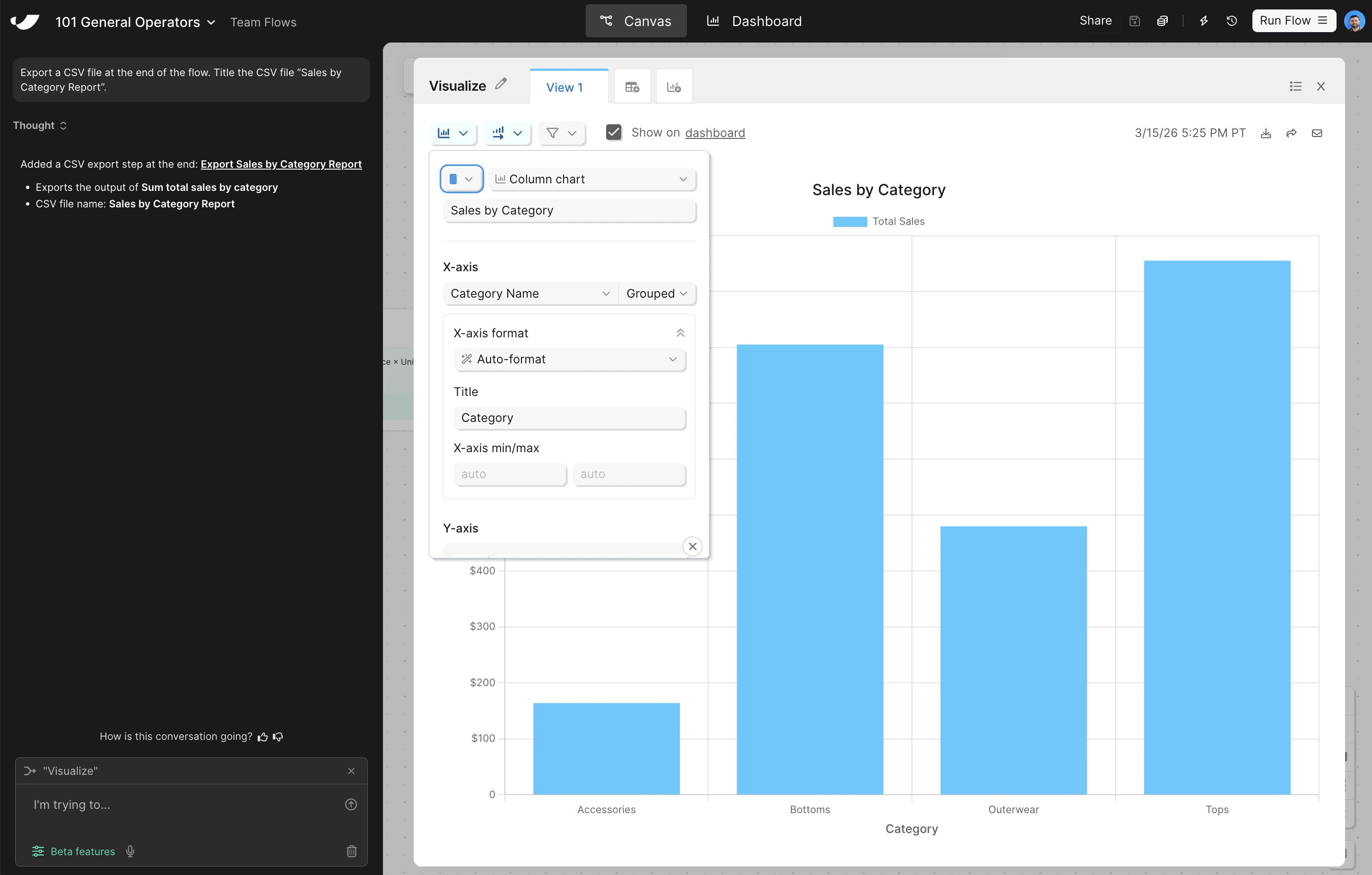 Visualization X-axis config