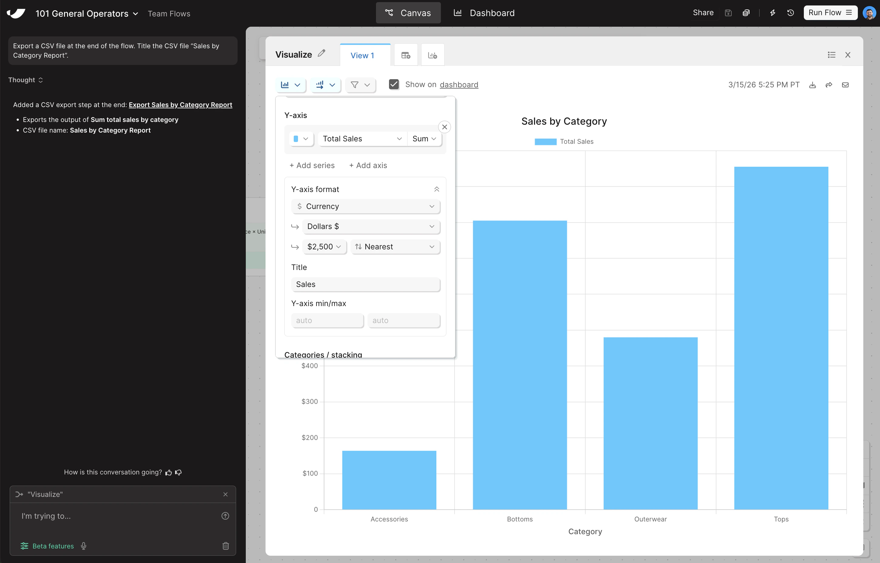 Visualization Y-axis config