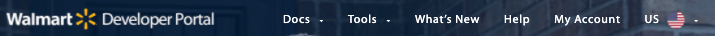 Walmart Developer Portal My Account login button