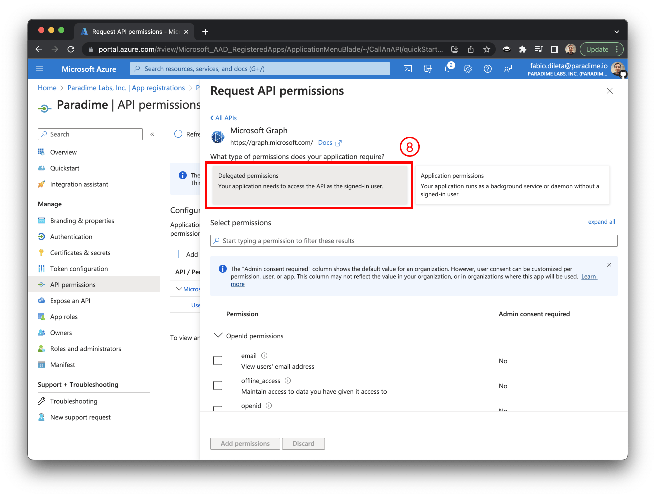 Azure AD API permissions