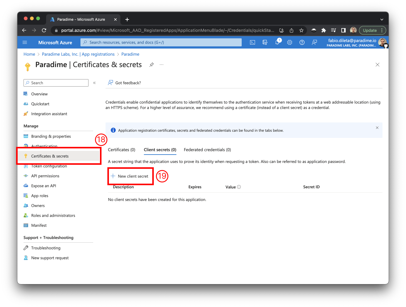 Azure AD Client Secret