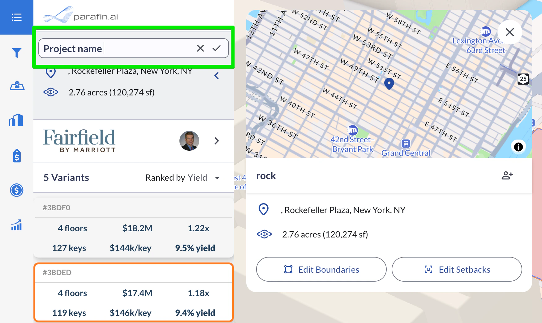 Inline editing of the project name in the Project Panel