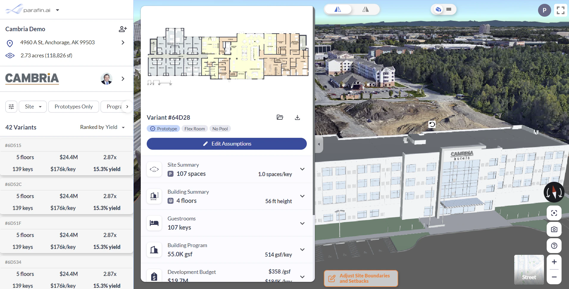 A generated Cambria hotel variant