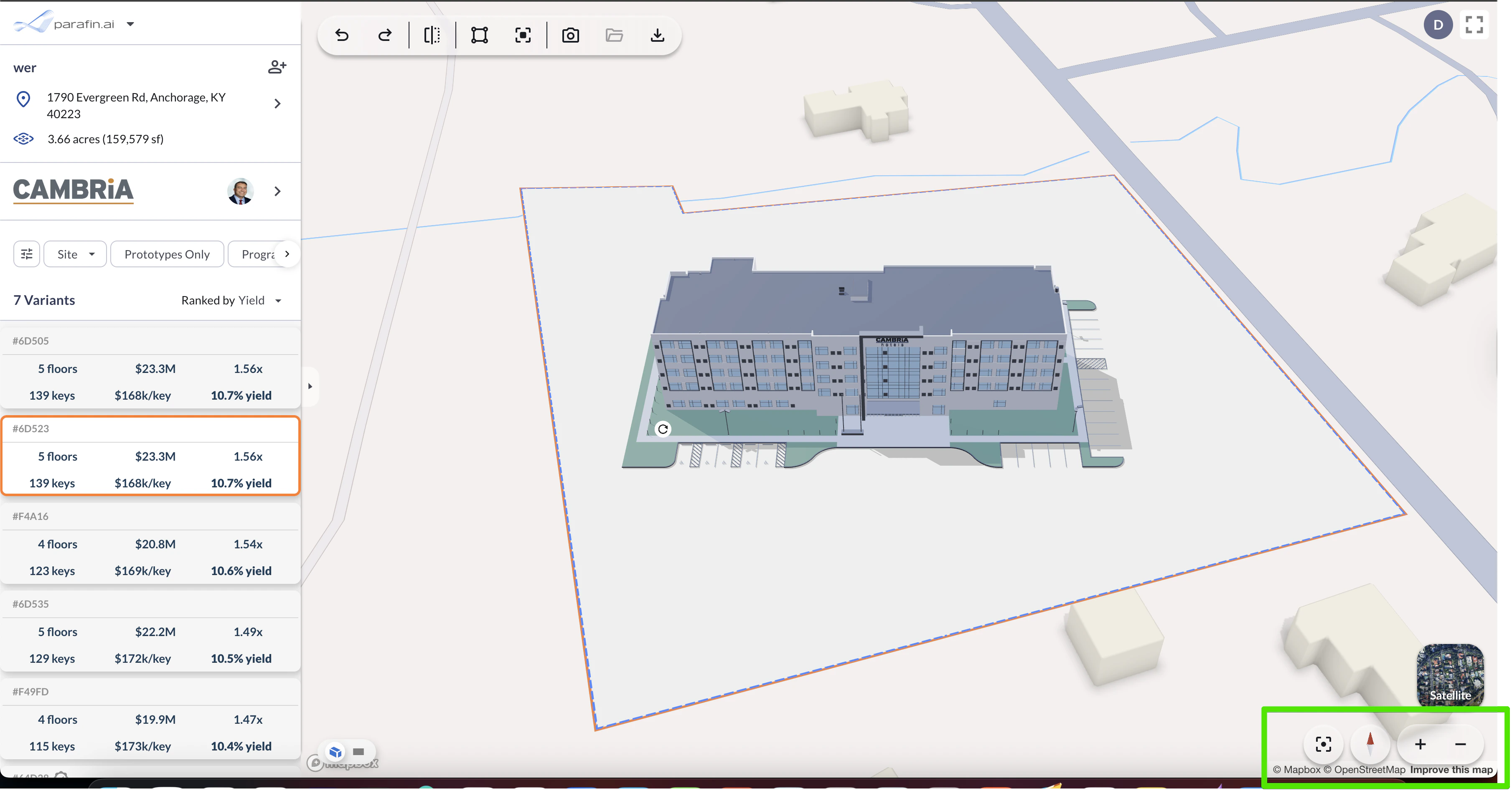 The refreshed viewer controls in the bottom-right corner
