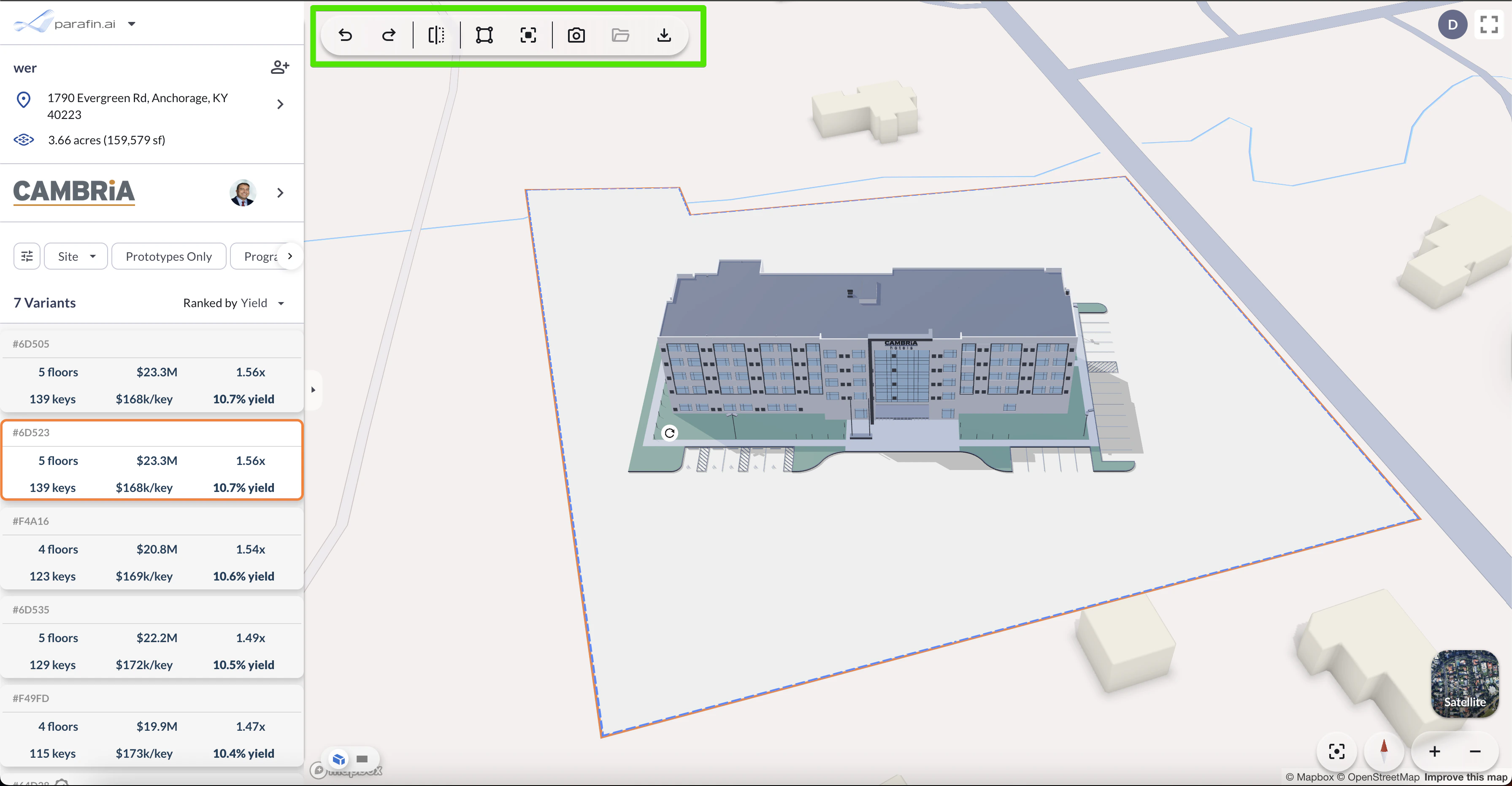 The new viewer toolbar in the top-left corner of the canvas