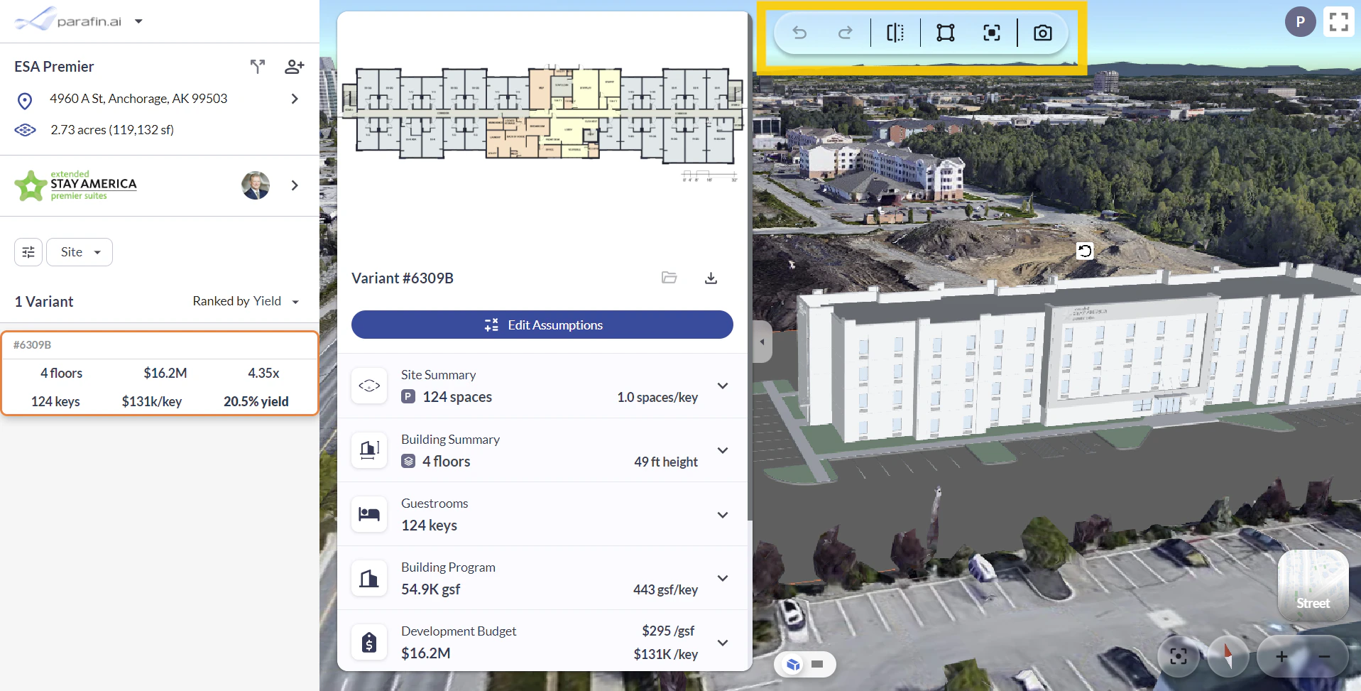 Close-up of the viewer toolbar actions