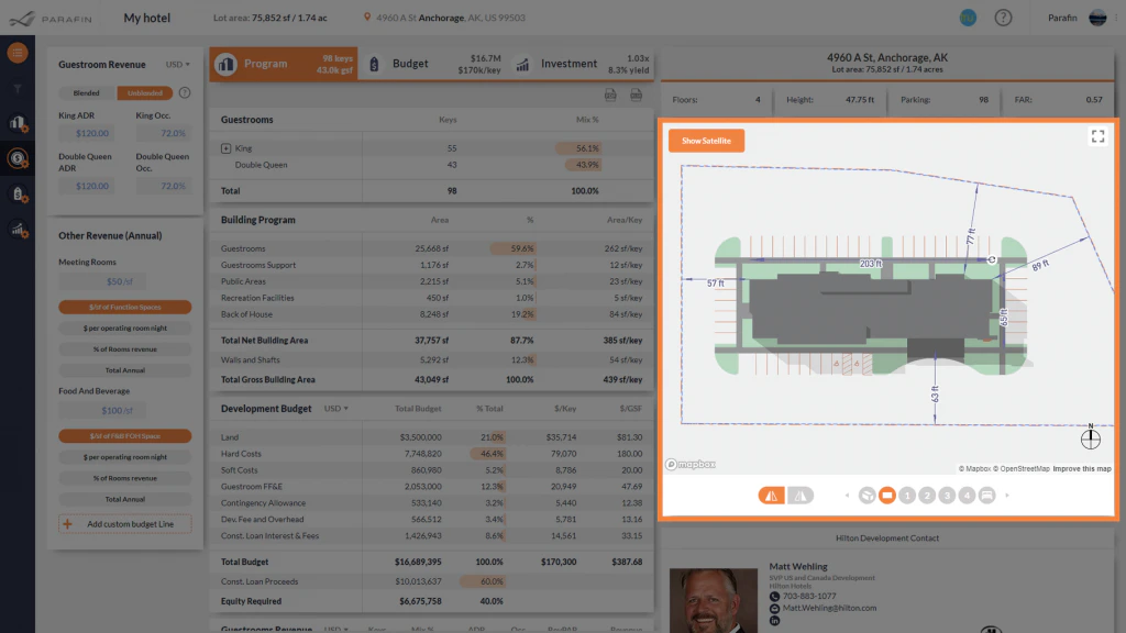 Site Plan Viewer with live dimensions