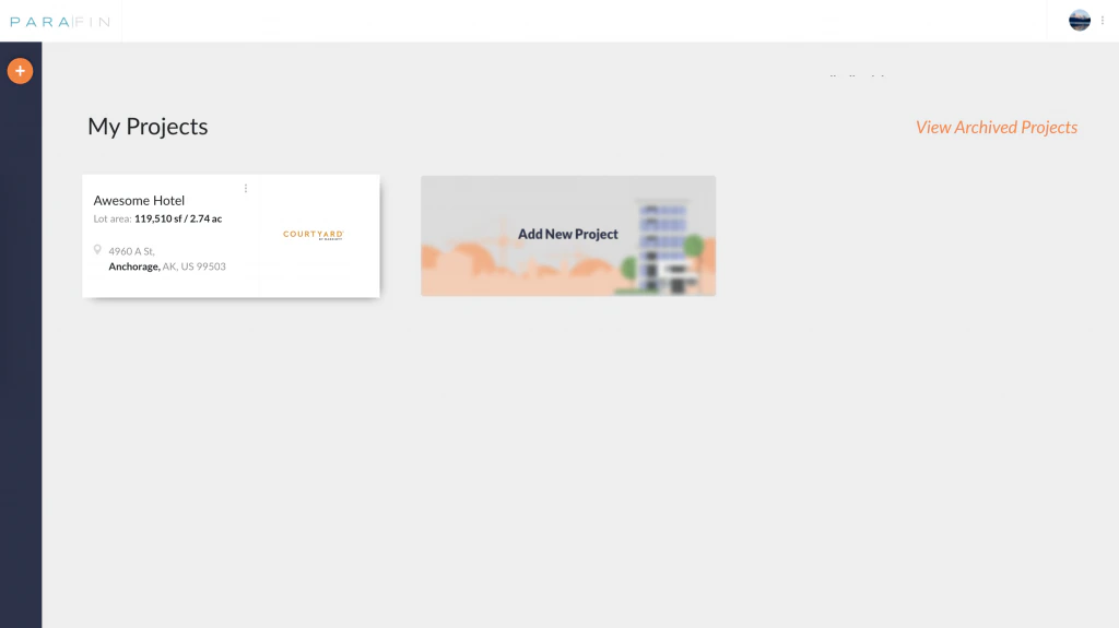 My Projects dashboard