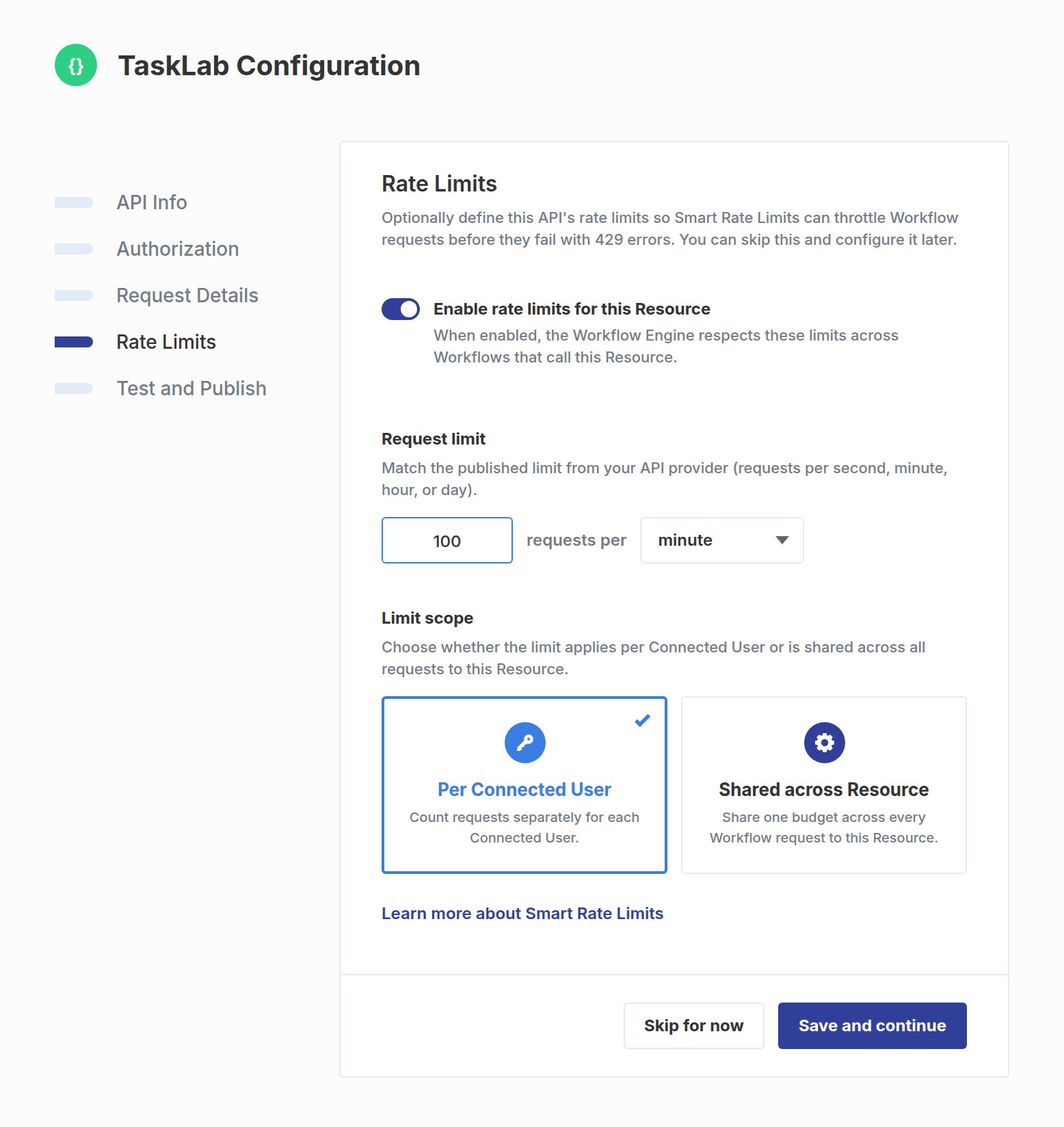 Configuring Rate Limits for API Resources in Paragon Connect