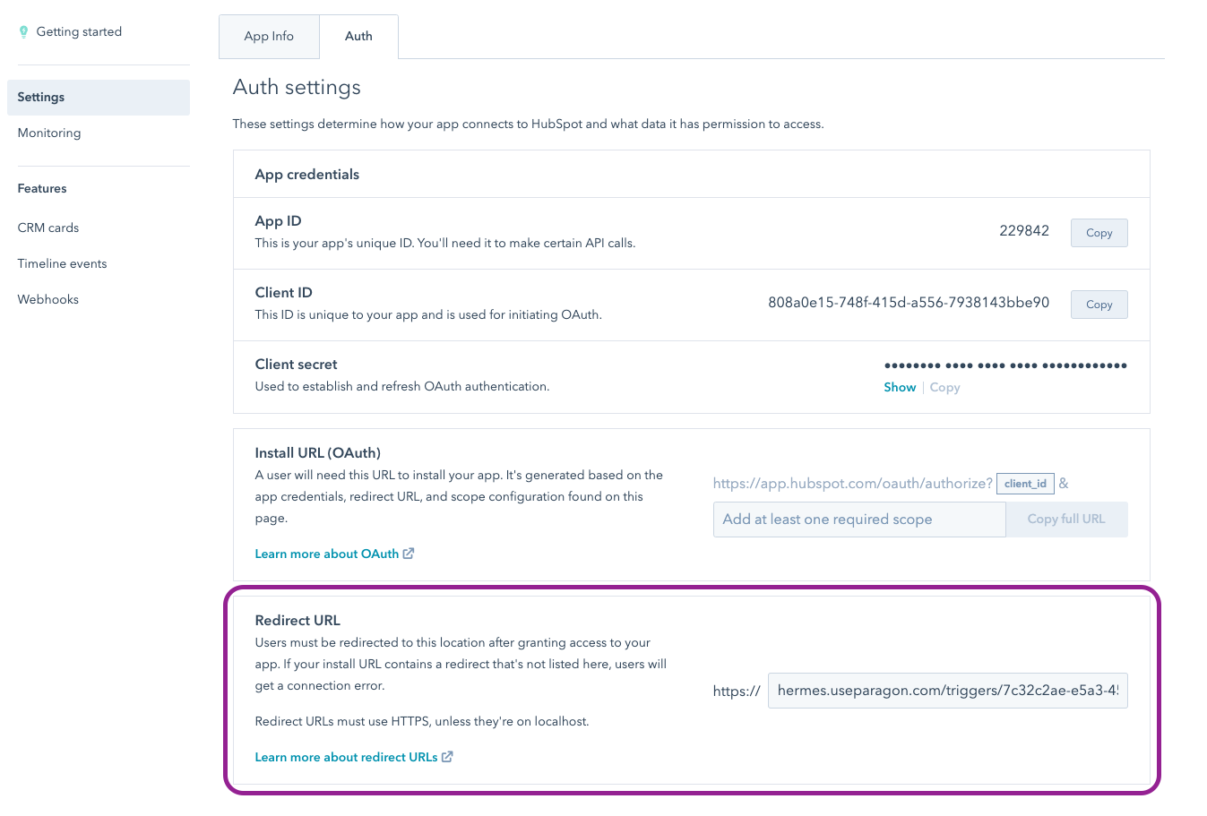 HubSpot OAuth - Paragon Documentation