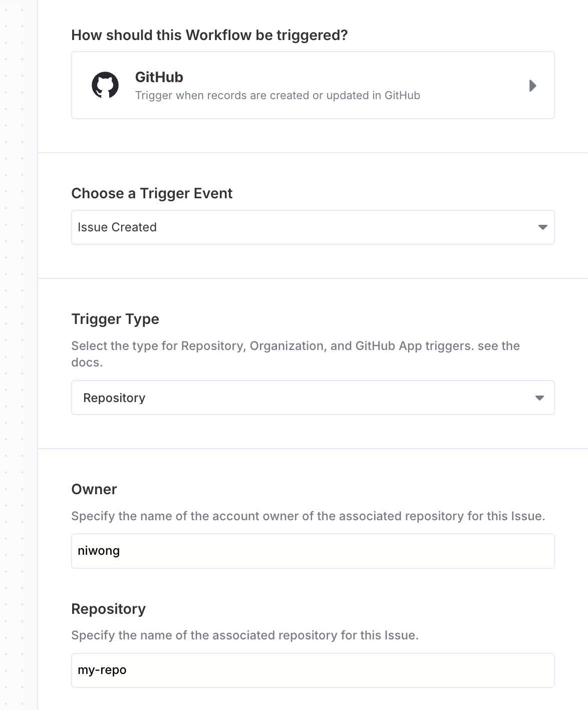 GitHub Workflow Settings
