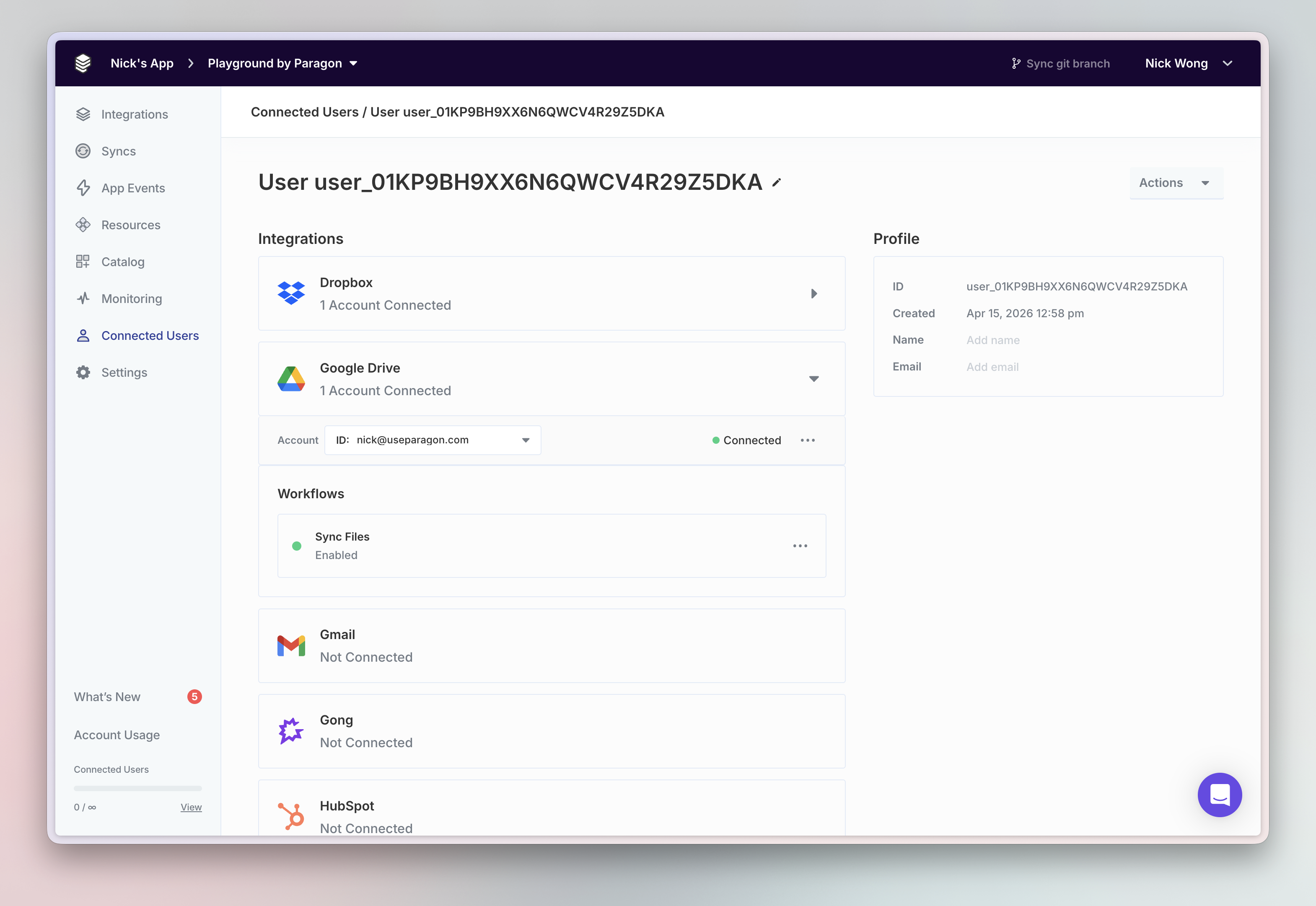 Connected Users Dashboard Preview