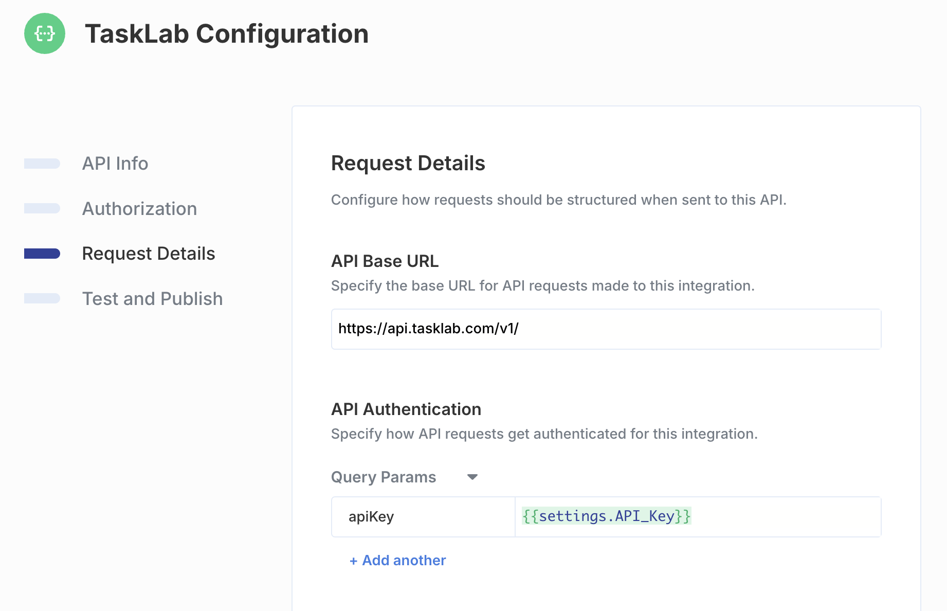 Configuring Request Details for API Resources in Paragon Connect