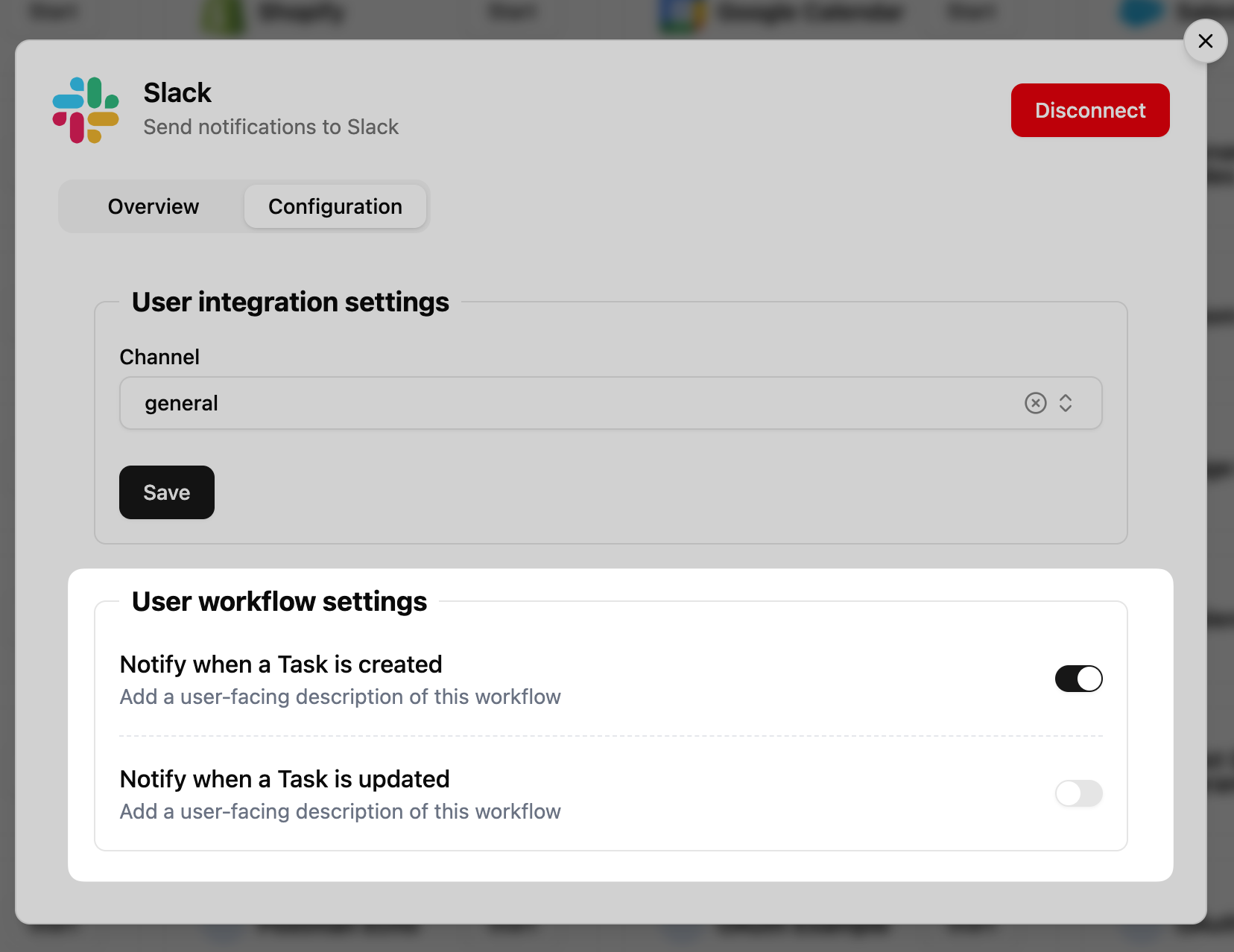 Workflow Configuration example