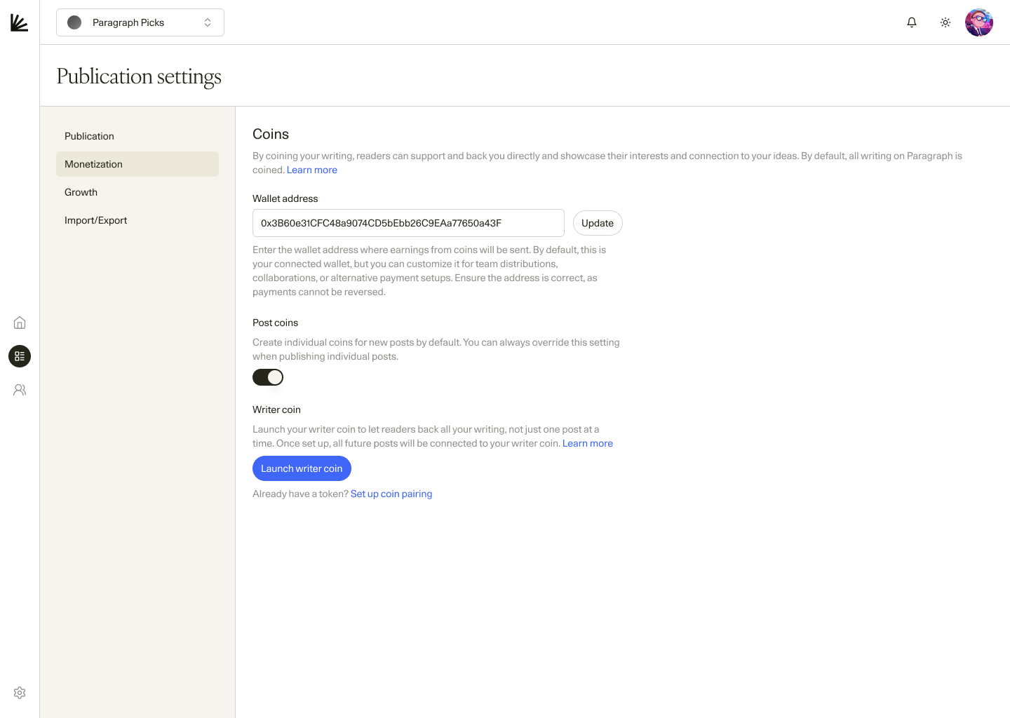 Launch Writer Coin Pn