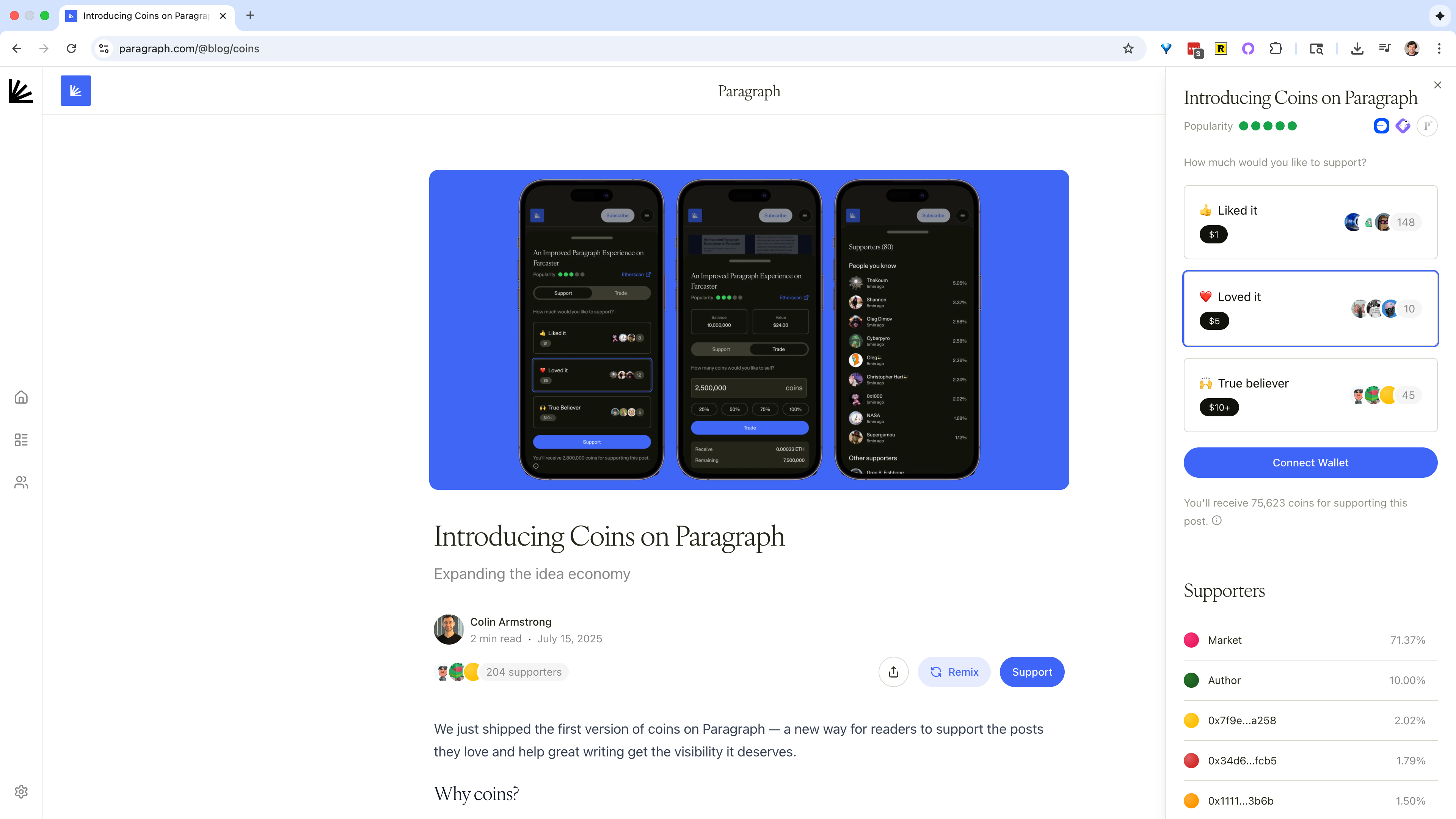 Post Coins Post Page Pn