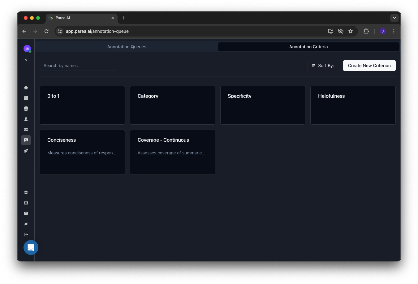 Annotation Criteria Overview