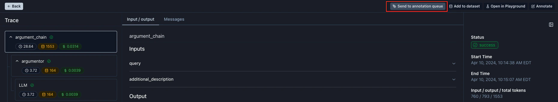 Detailed View Button