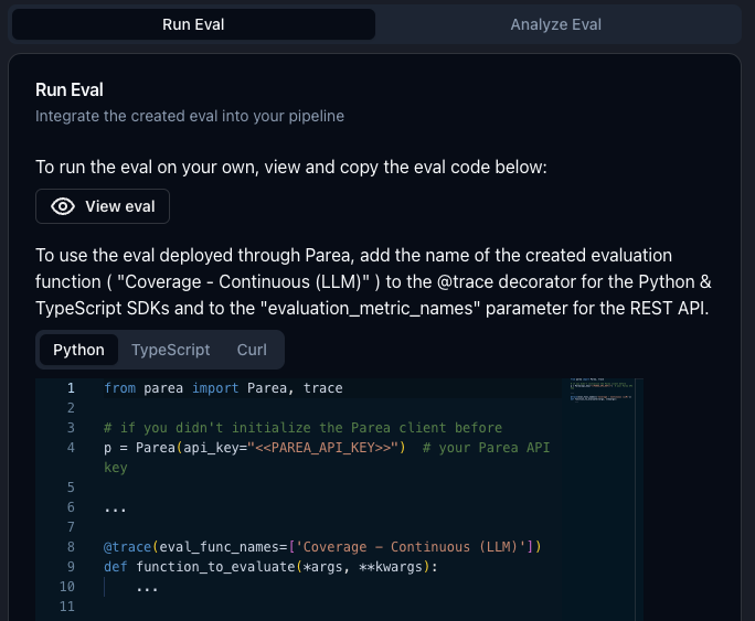 Run Bootstrapped Eval Tab