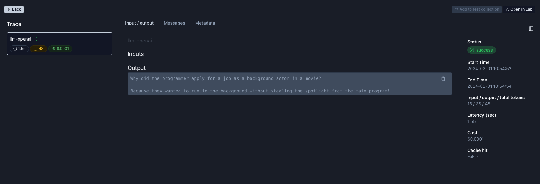 Trigger.dev OpenAI trace