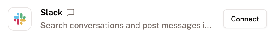The Slack connector with its Connect button