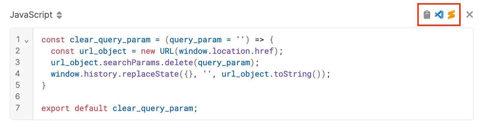 Copy Snippet for IDE