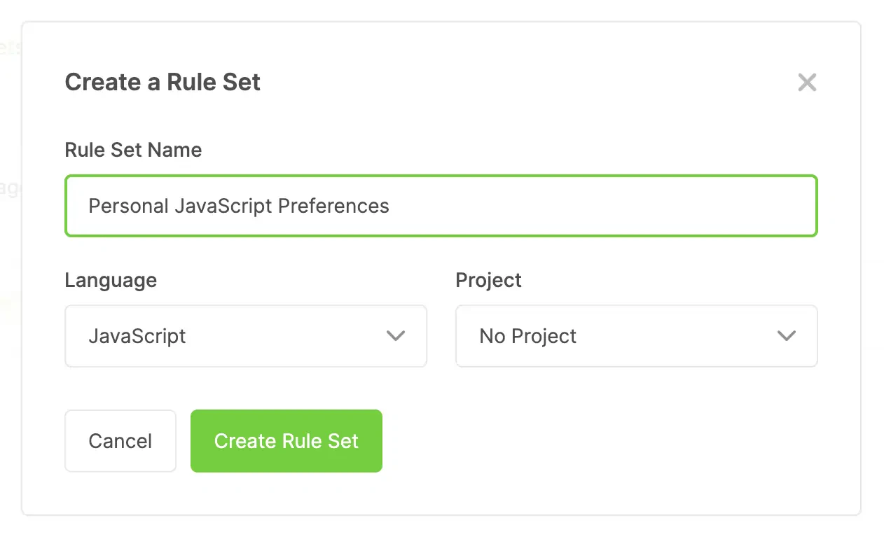 Create a New Rule Set