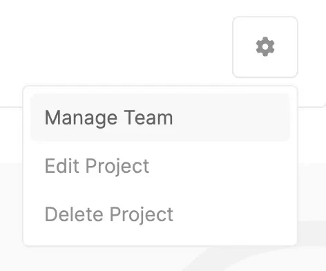 Manage Team Dropdown