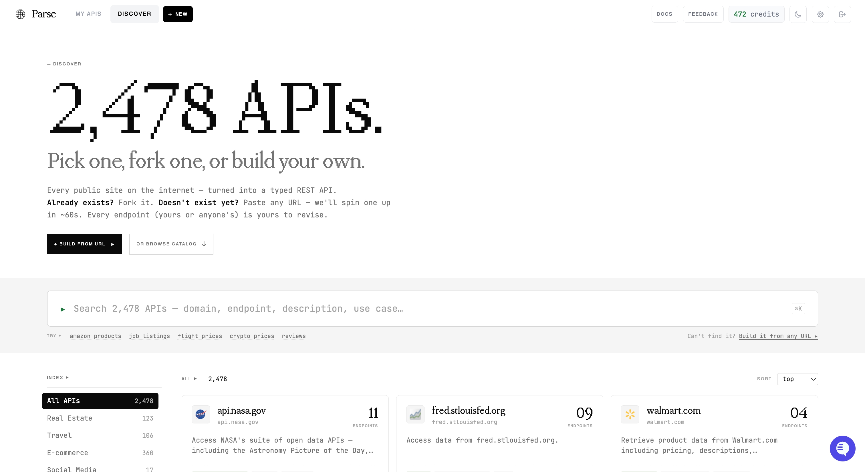 Marketplace discover page