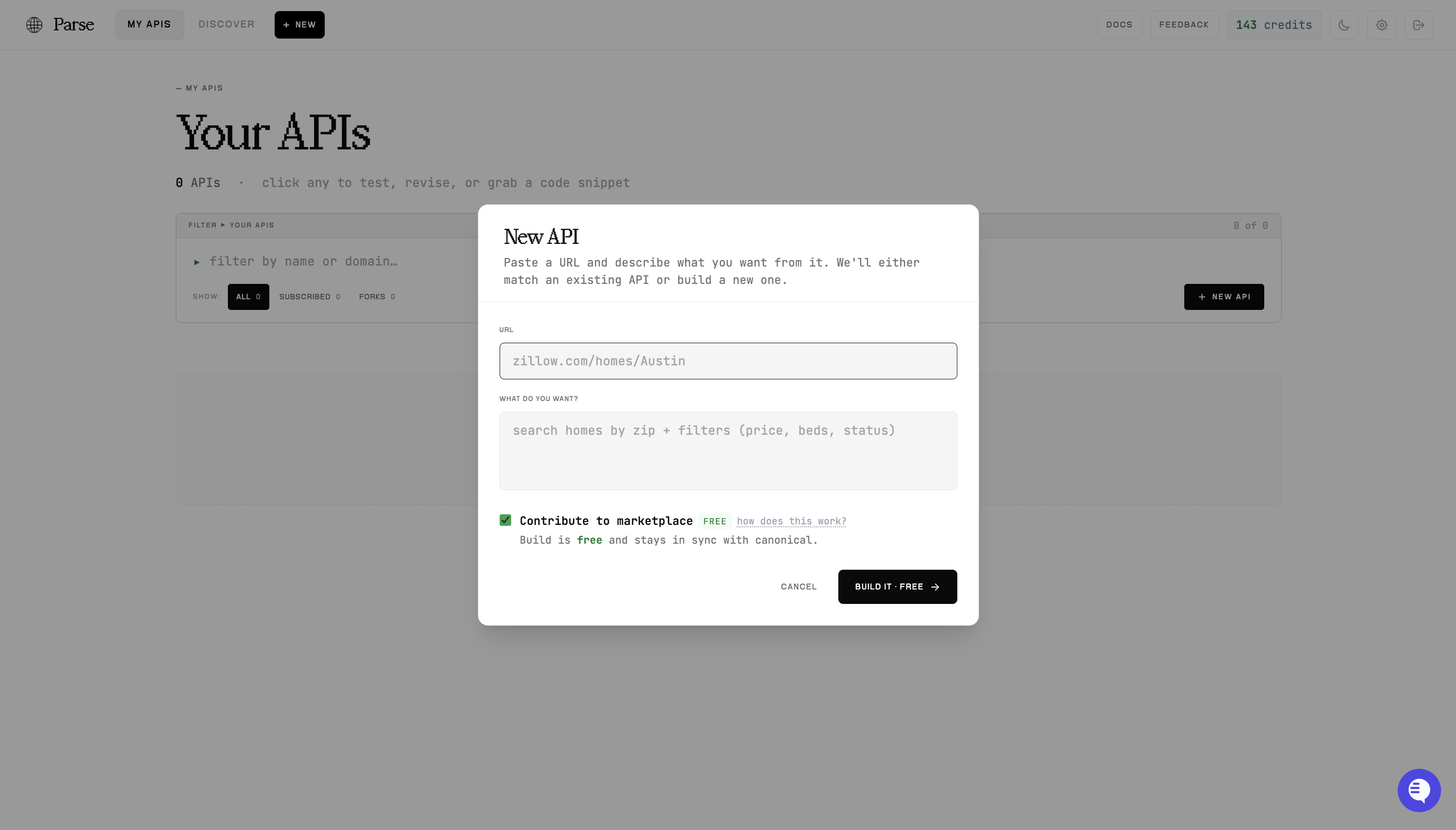 Dashboard guide - Parse API