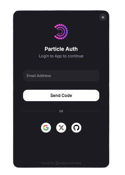 Particle Auth Login Modal