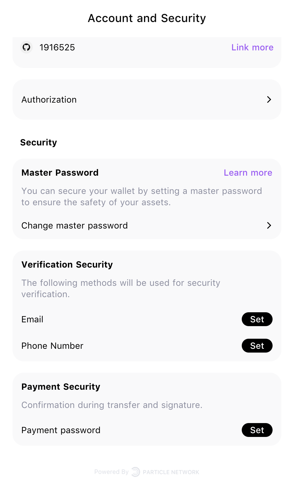 Master Password & Payment Password