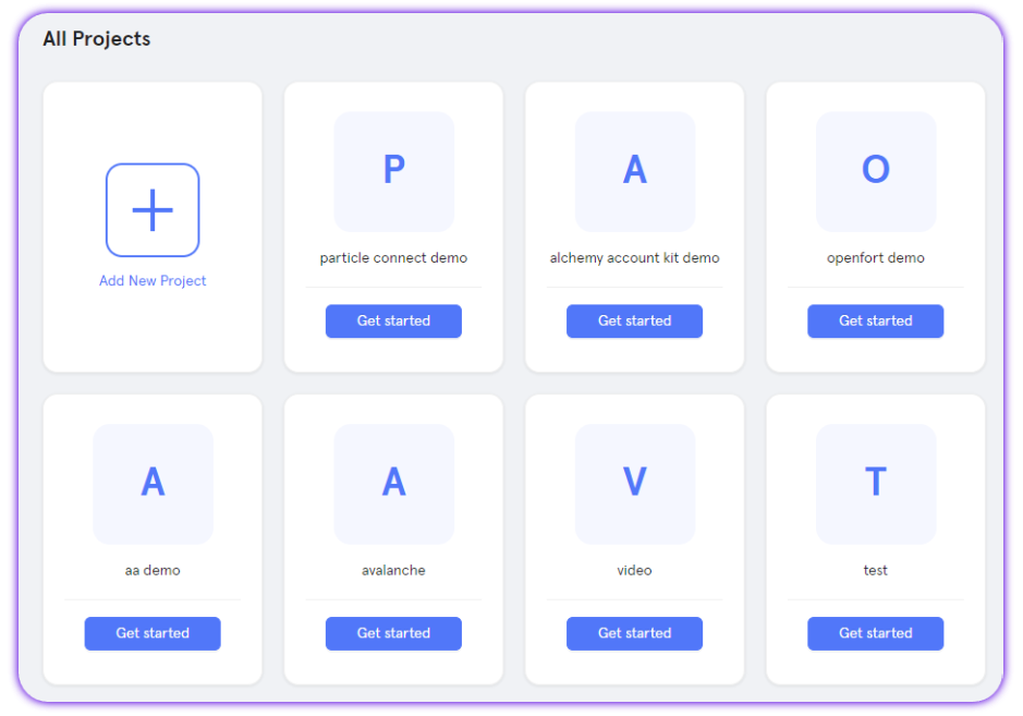 Create Particle project.