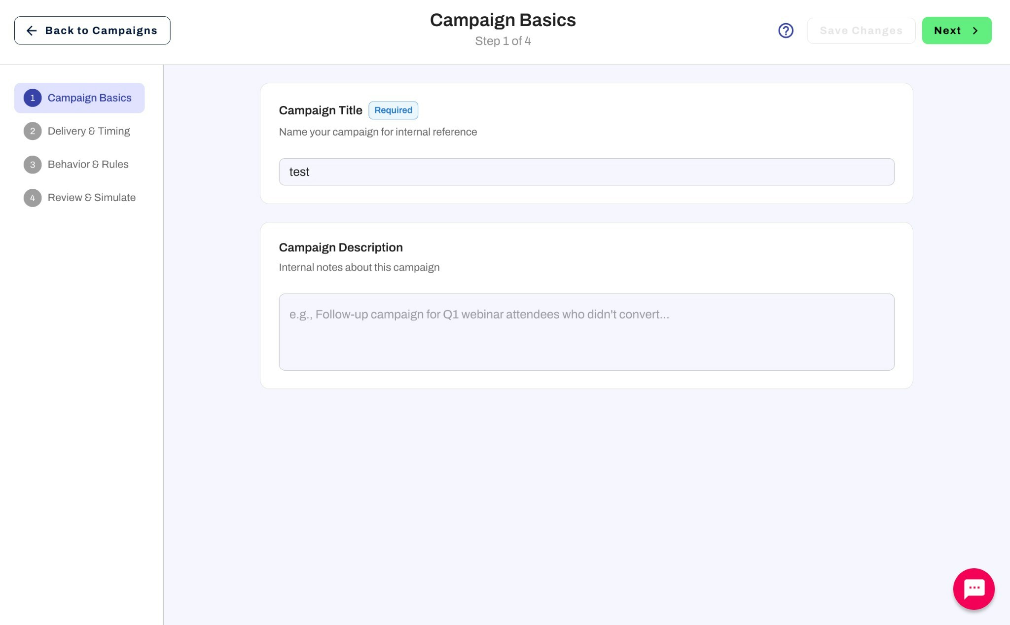 Simple campaign basics step