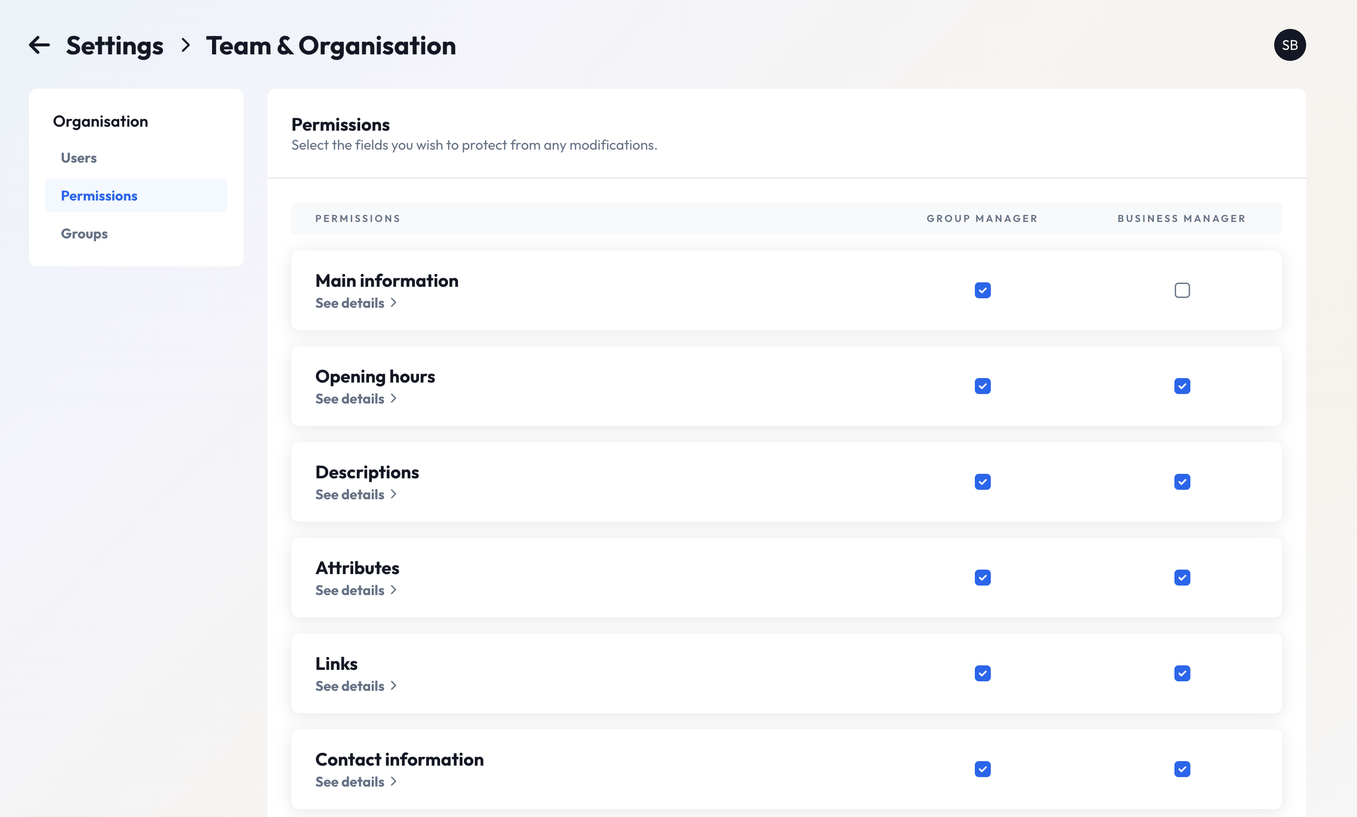 Business Fields Configuration