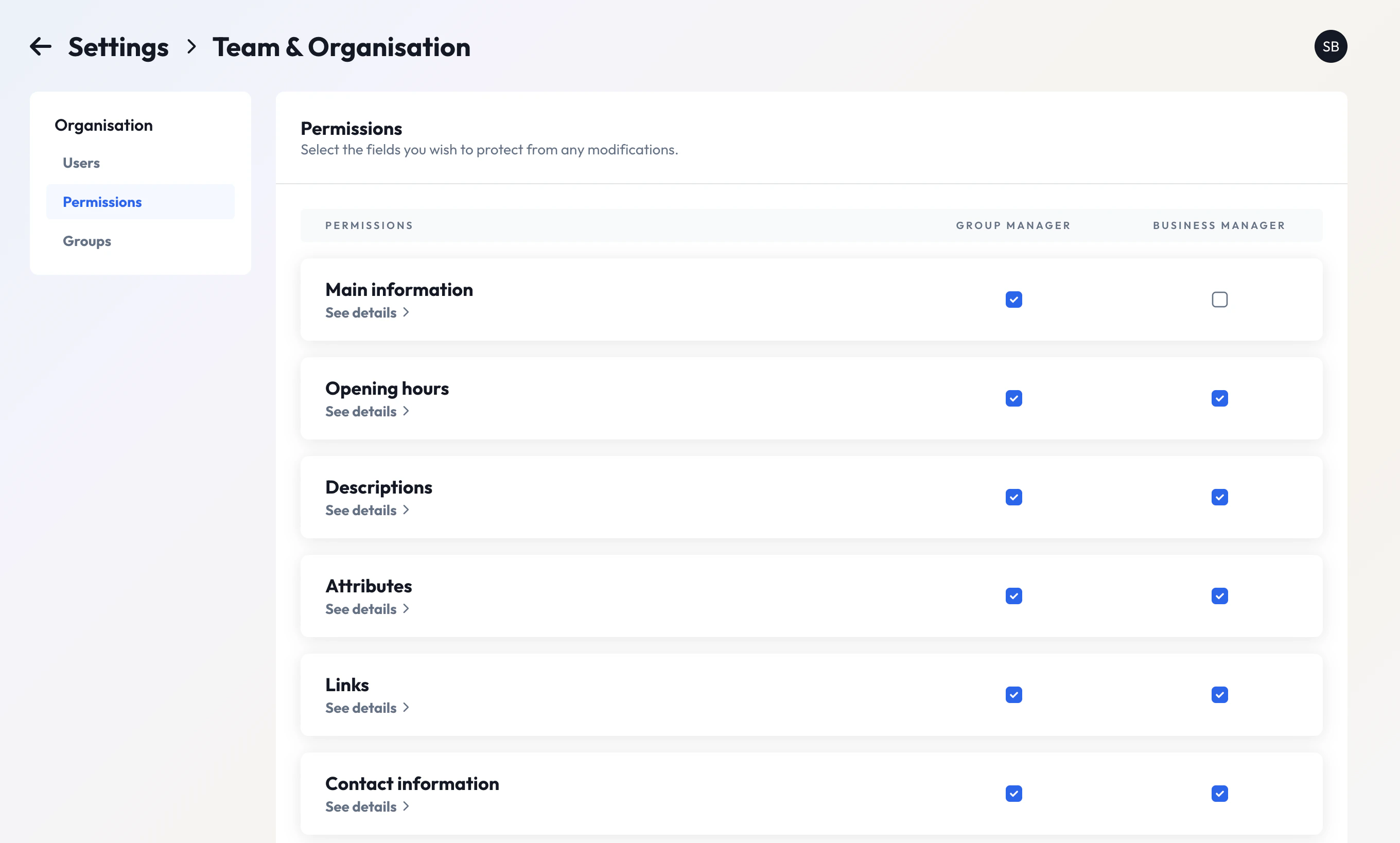 Business Fields Configuration