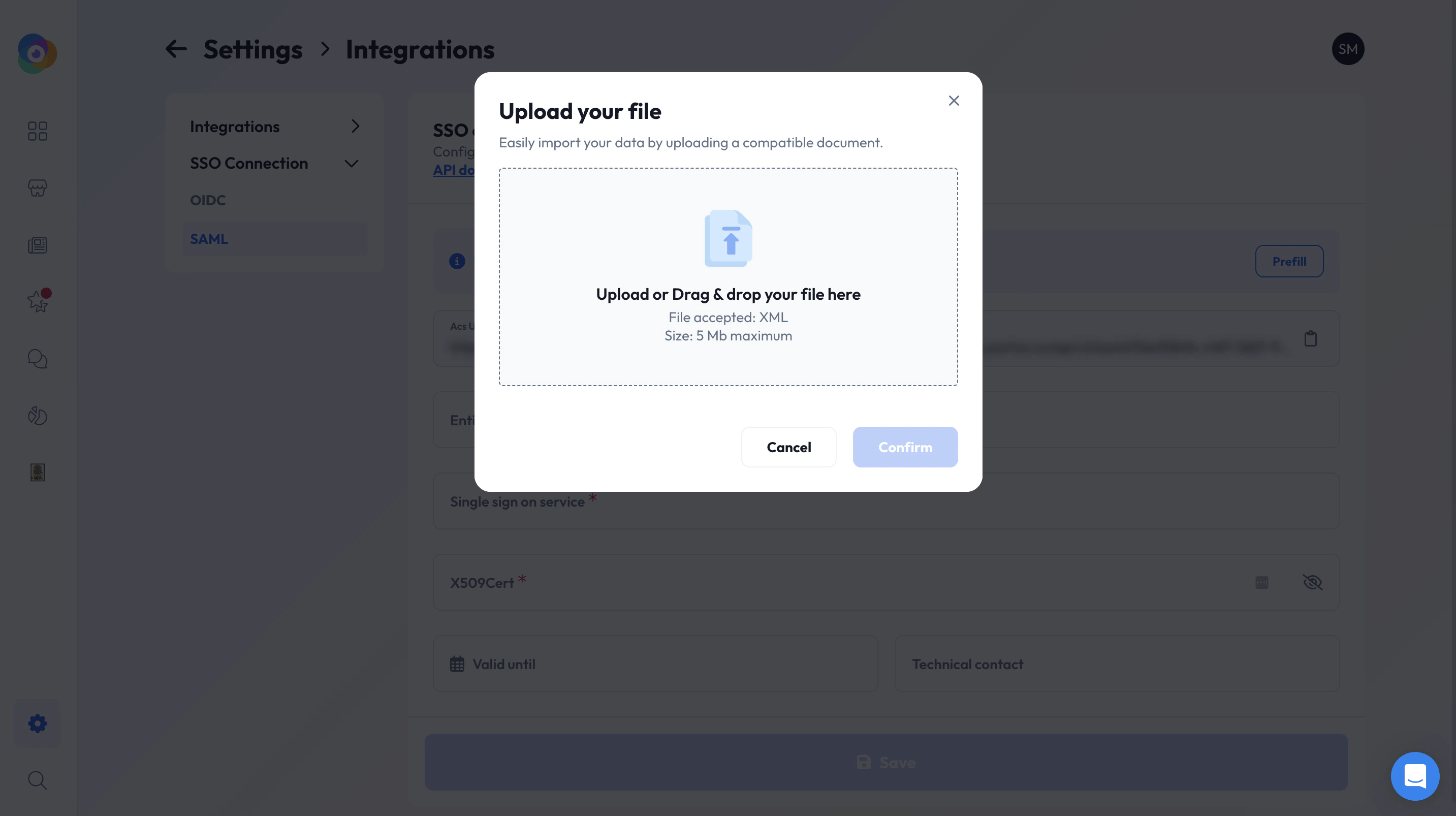 Webhook listing in the Partoo interface