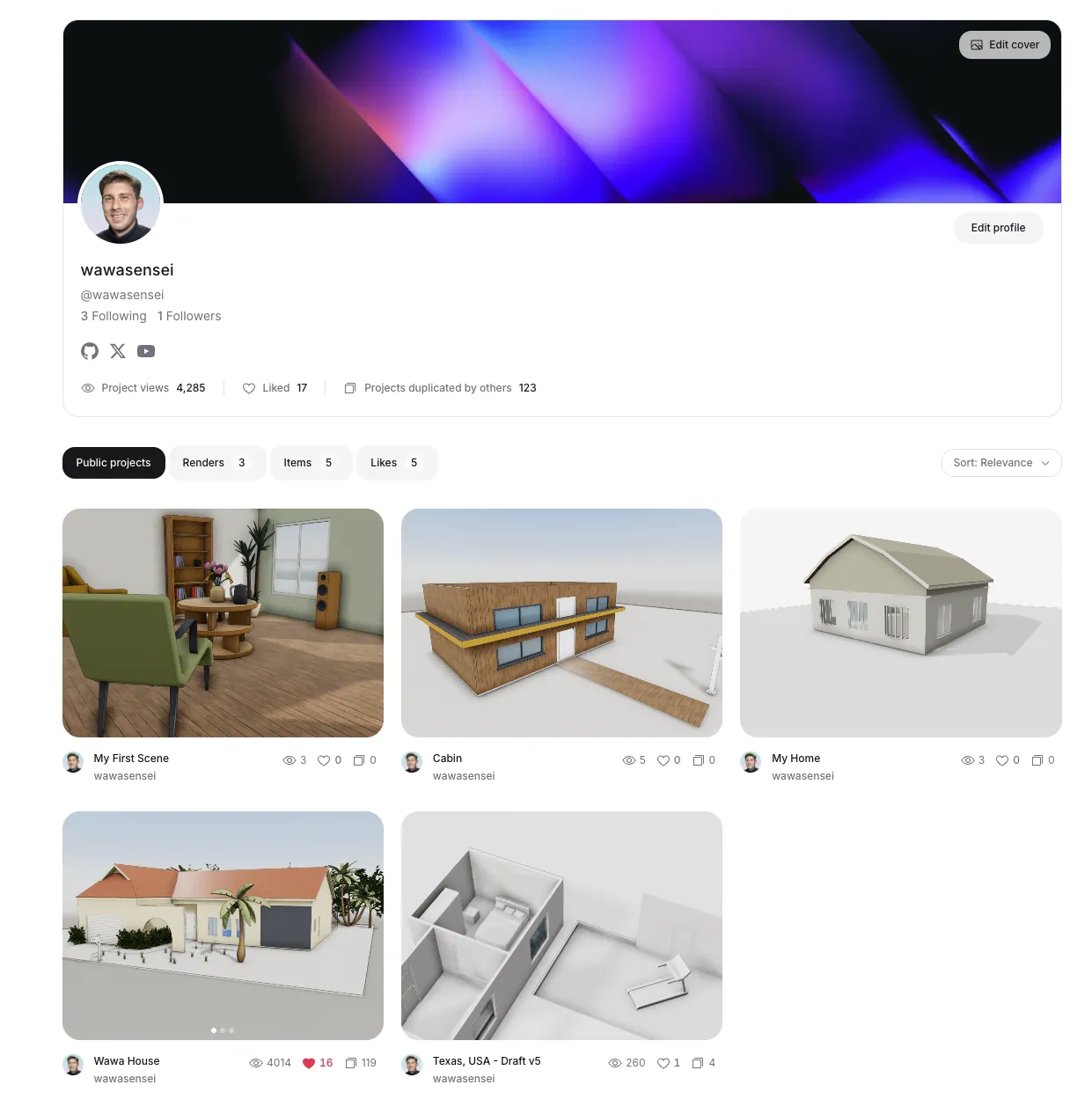 A public profile page on Pascal