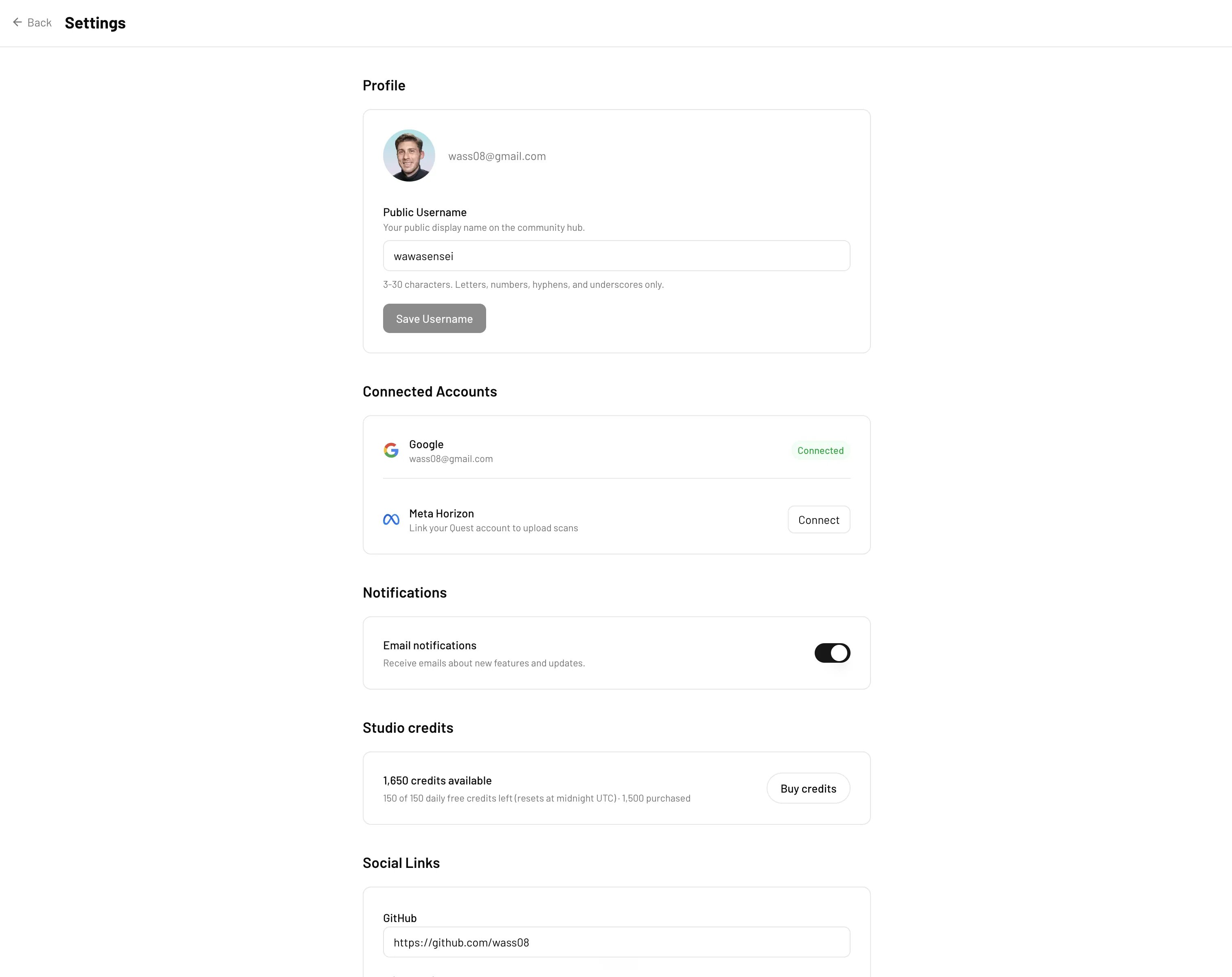 Profile settings in Pascal