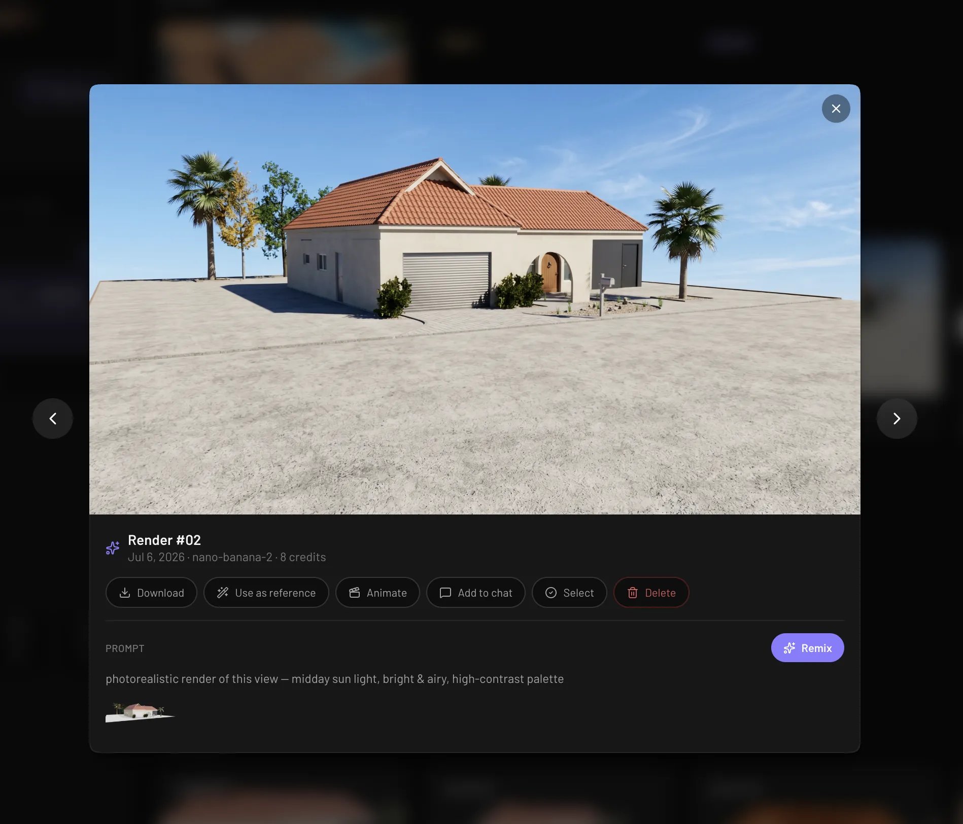 Generating an AI render from a Pascal scene snapshot