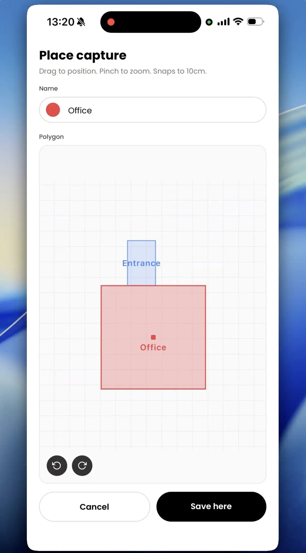 Placing a scanned room on the floorplan