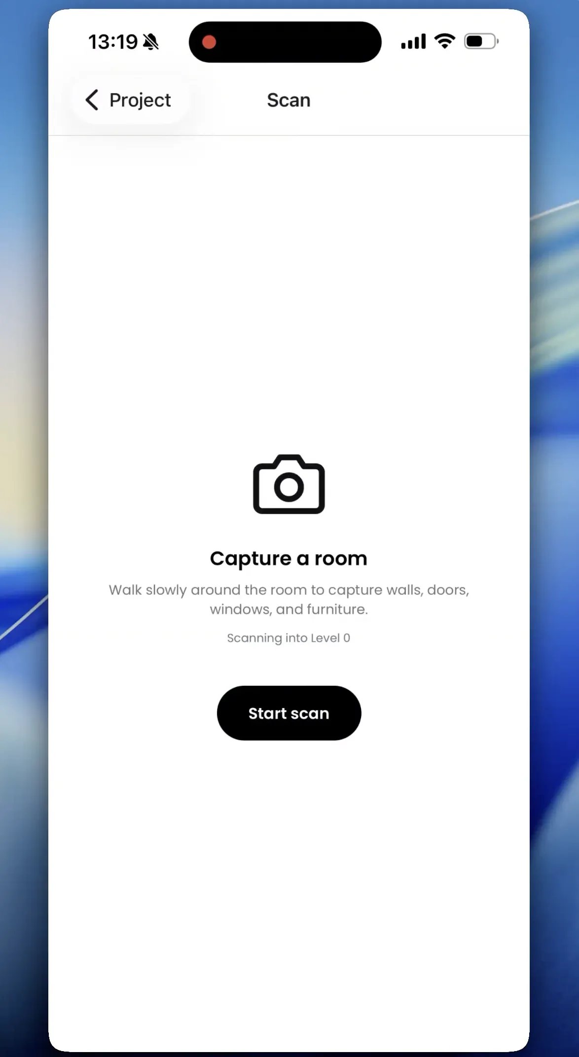 The Start scan screen in Pascal Capture