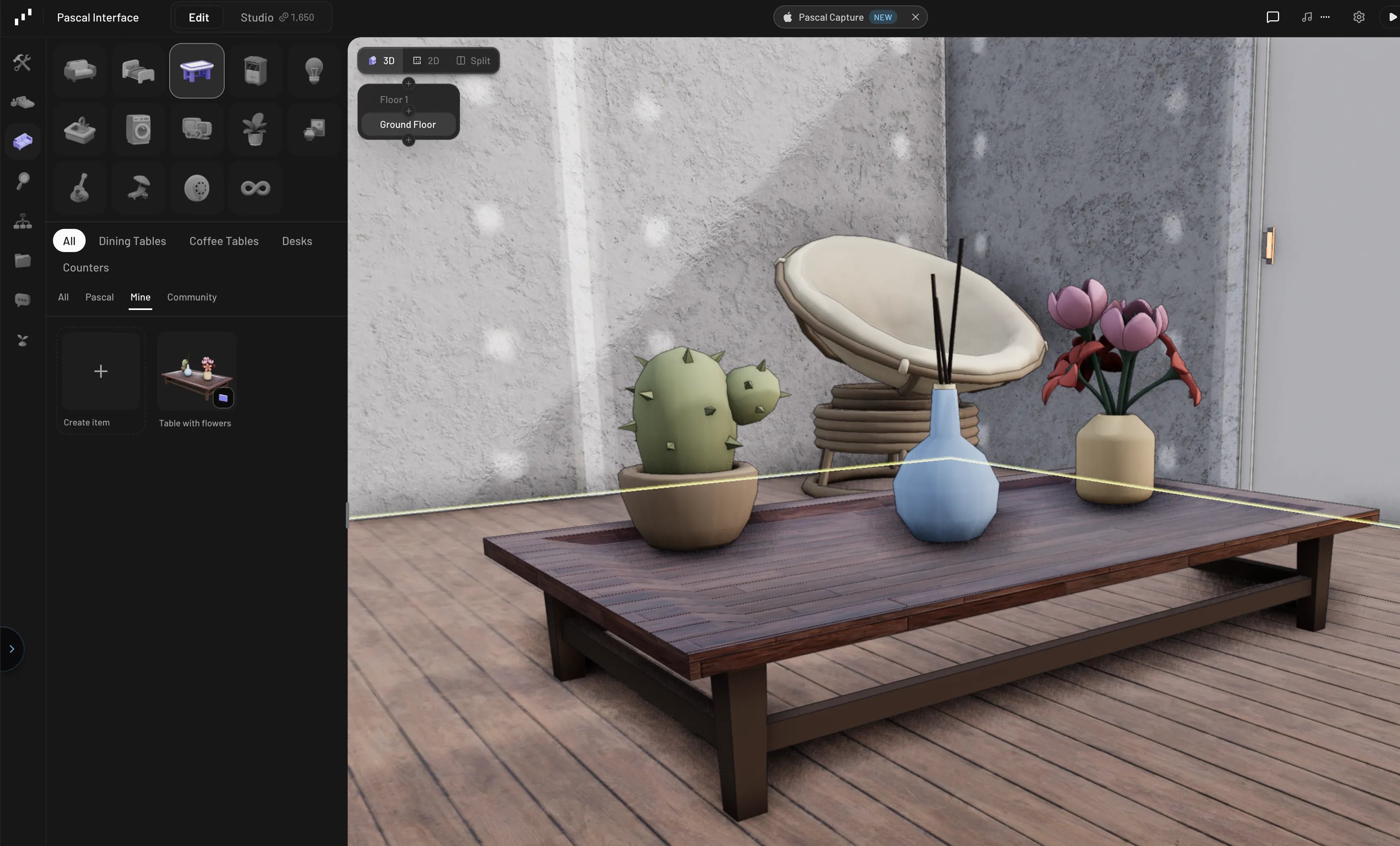 A saved table preset shown in the Mine tab of the item catalog